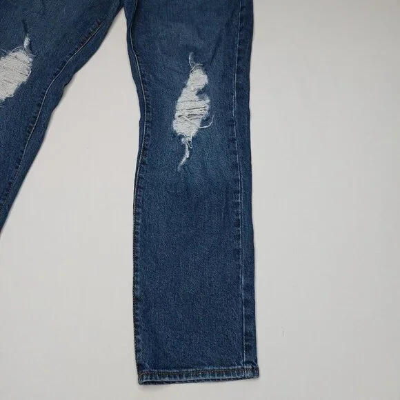 Universal Thread Womens Jeans 6/28R High Rise Slim Straight Distressed Denim - Picture 6 of 16